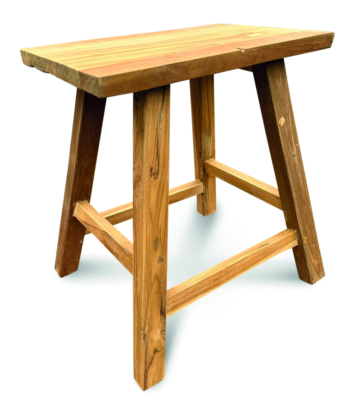 HENLEY RECYCLED TEAK END TABLE-STOOL