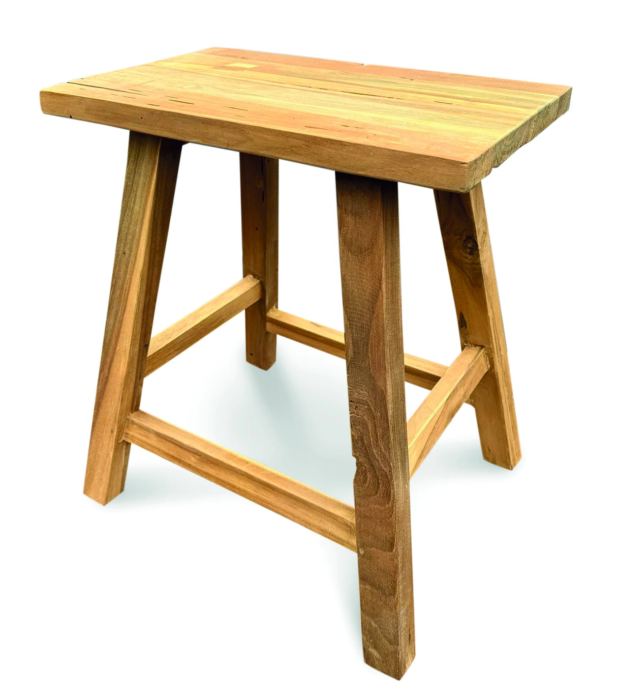 HENLEY RECYCLED TEAK END TABLE-STOOL