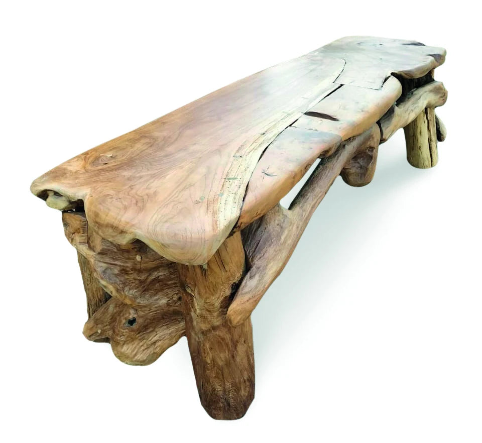 FLINTSTONE NO BACK TEAK BENCH 150CM