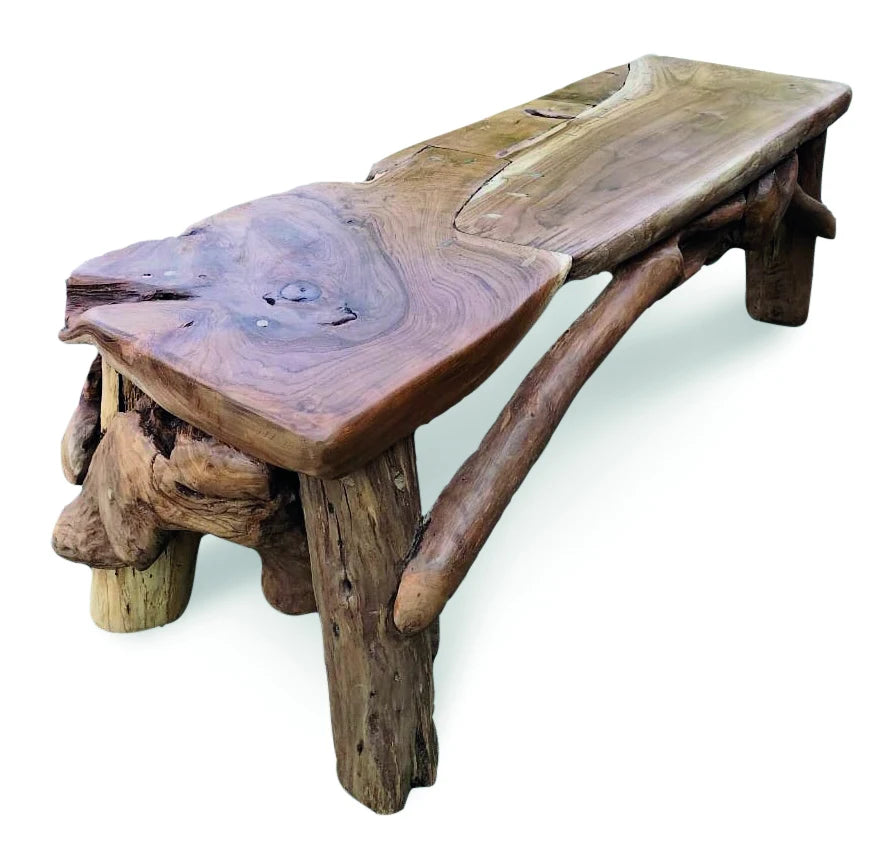 FLINTSTONE NO BACK TEAK BENCH 150CM