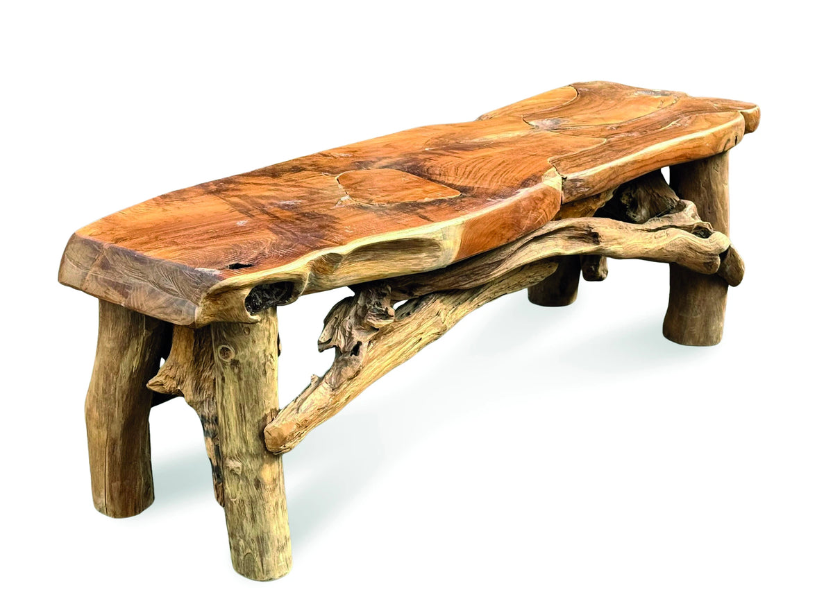 Flintstone No Back Teak Bench 150cm