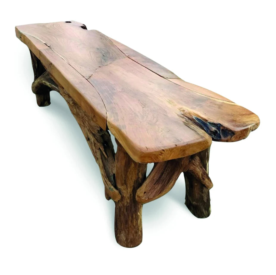 FLINTSTONE NO BACK TEAK BENCH 150CM