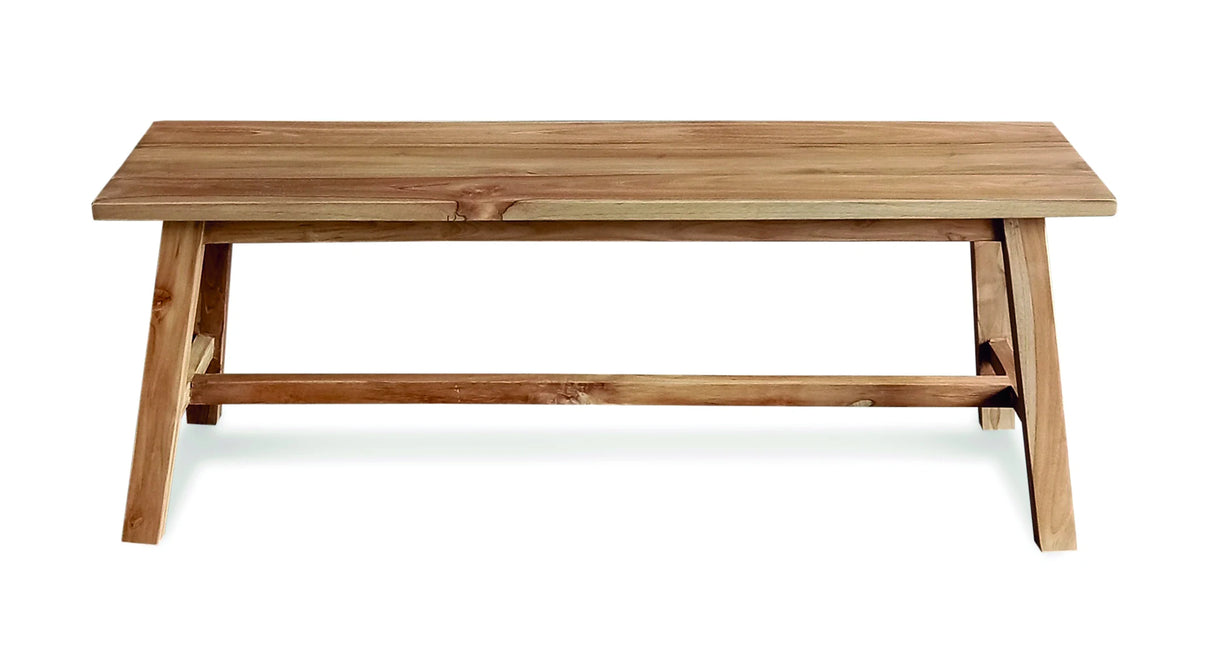 RECLAIMED TEAK BACKLESS BENCH 120CM