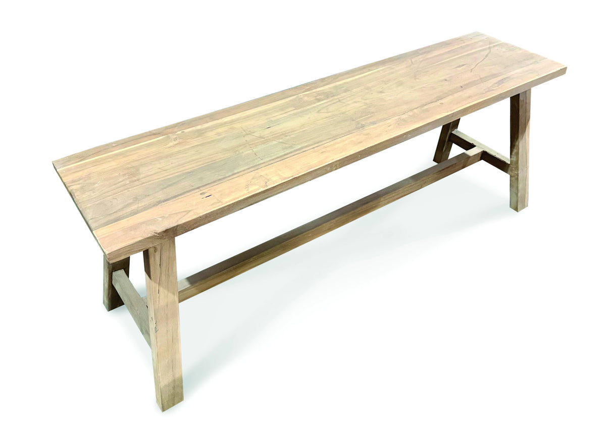 RECLAIMED TEAK BACKLESS BENCH 120CM