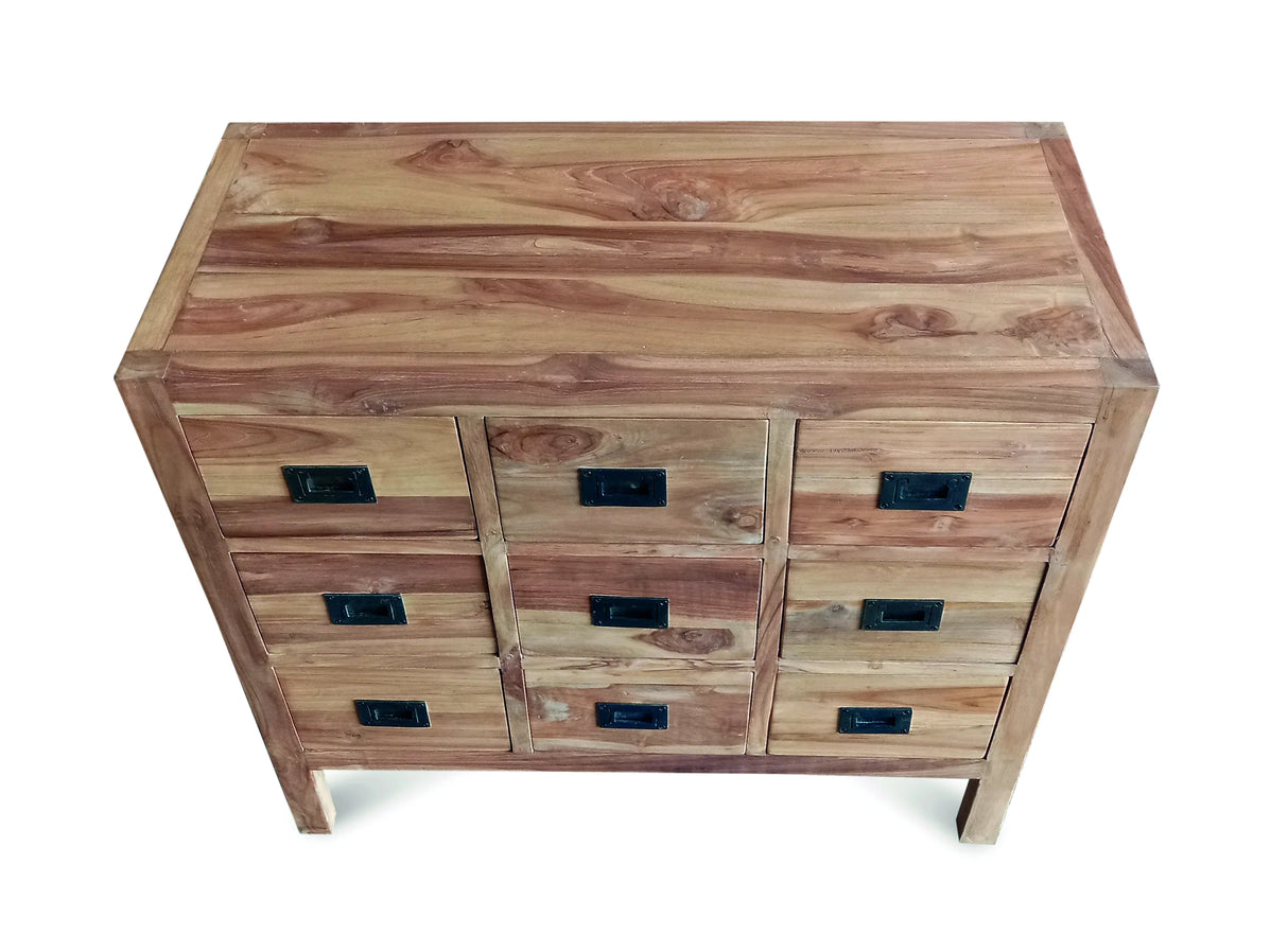 RECLAIMED TEAK CABINET 9 DRAWERS