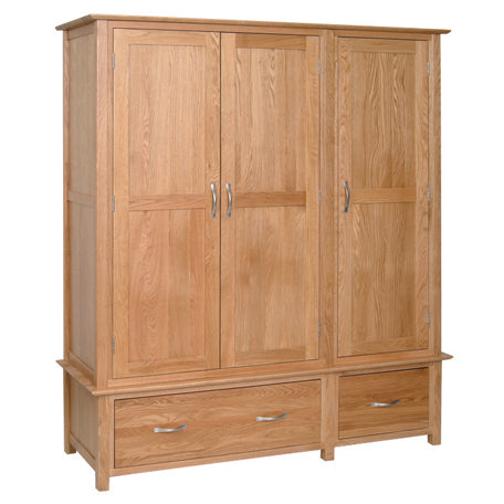 Triple Wardrobe With 2 Drawers