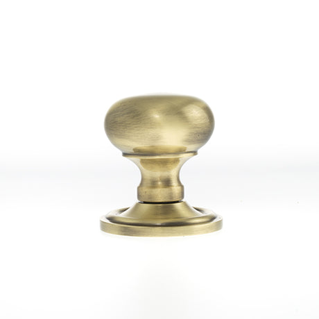 Old English Harrogate Solid Brass Mushroom Mortice Knob on Concealed Fix Rose - Antique Brass - OE58MMKAB - (Set)