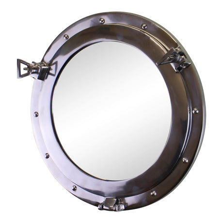Silver Metal Port Hole Mirror, 40cm