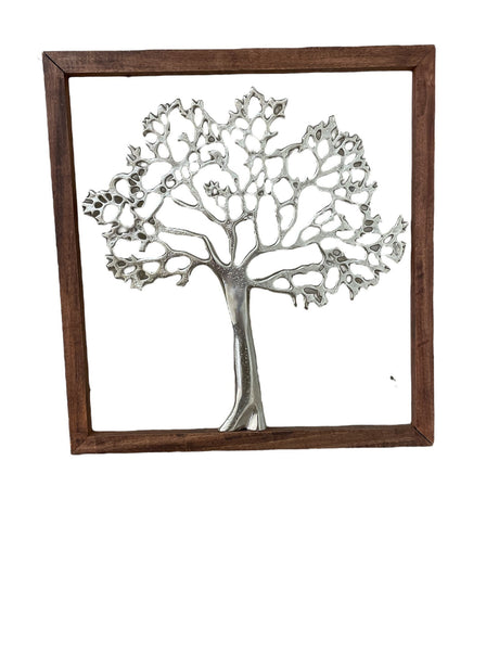 Large Silver Tree Of Life In A Frame, 46cm