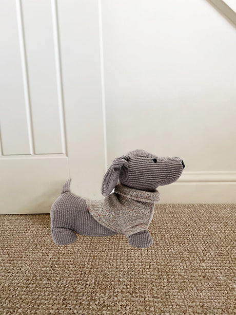 Grey Dog with Jumper Doorstop