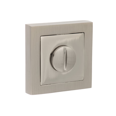 Senza Pari WC Turn and Release on Square Rose - Satin Nickel/Polished Nickel - SPCWCSNNP - (Each)