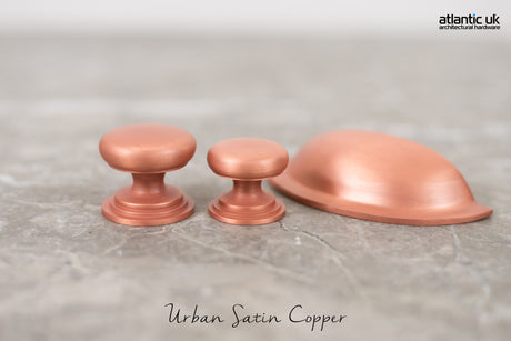 Old English Winchester Solid Brass Cabinet Cup Pull on Concealed Fix - Urban Satin Copper - OEC1176USC - (Each)