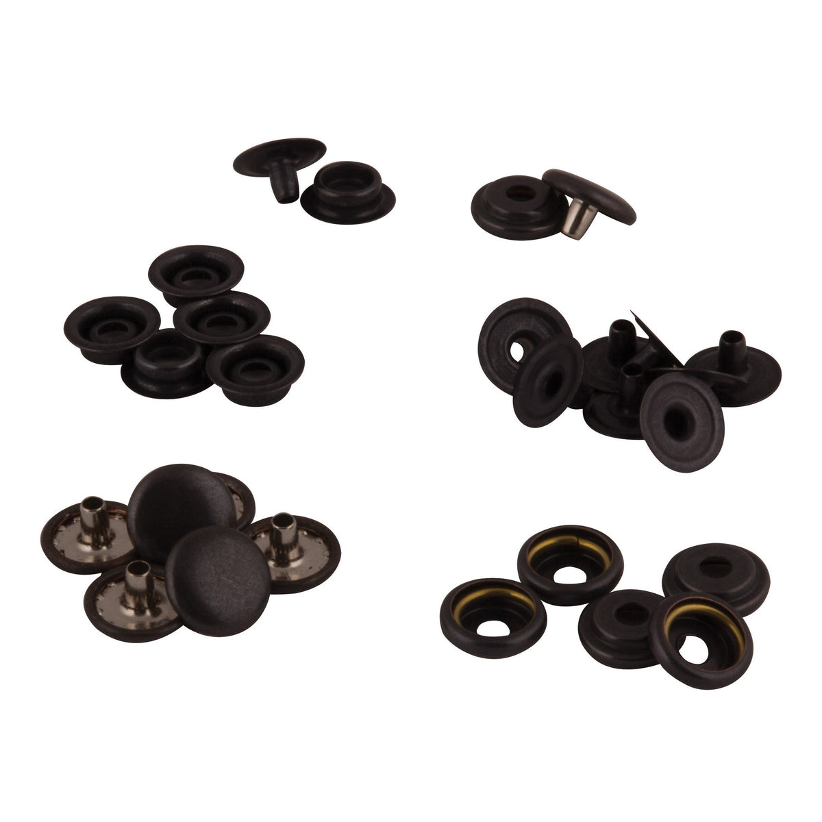 Black on Brass Snap Fasteners