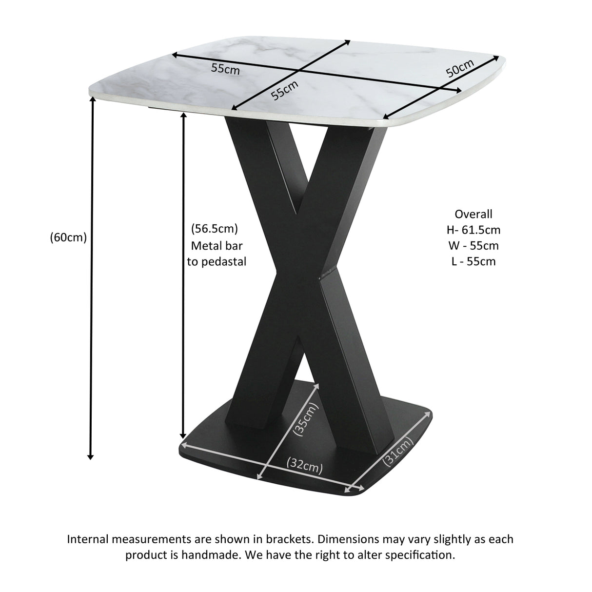 Lamp Table - In Grey Stone