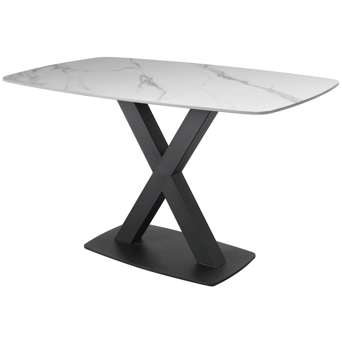 Small Fixed Dining Table - In White Stone