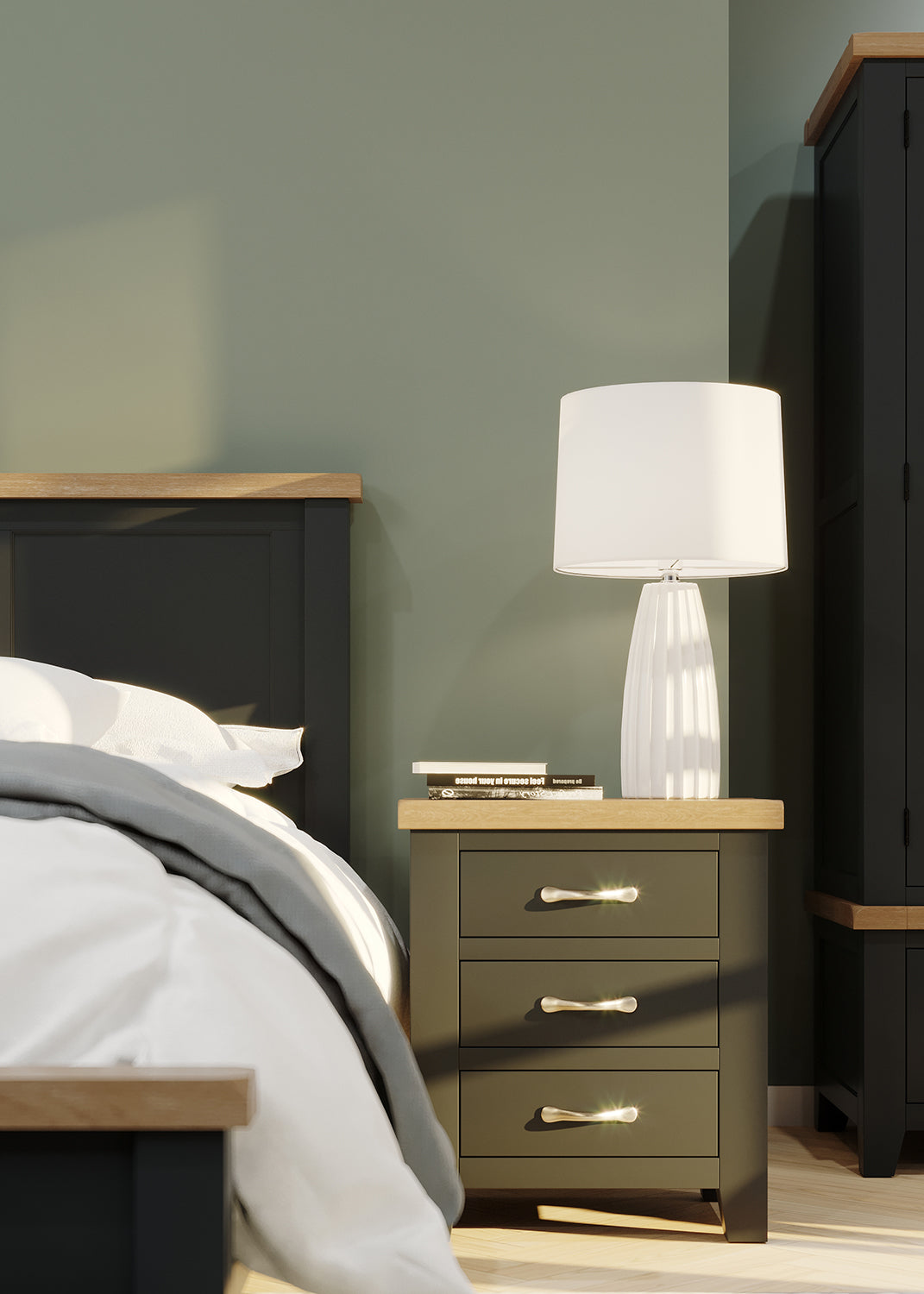 3 Drawer Bedside (WPT001 - MOON GREY)