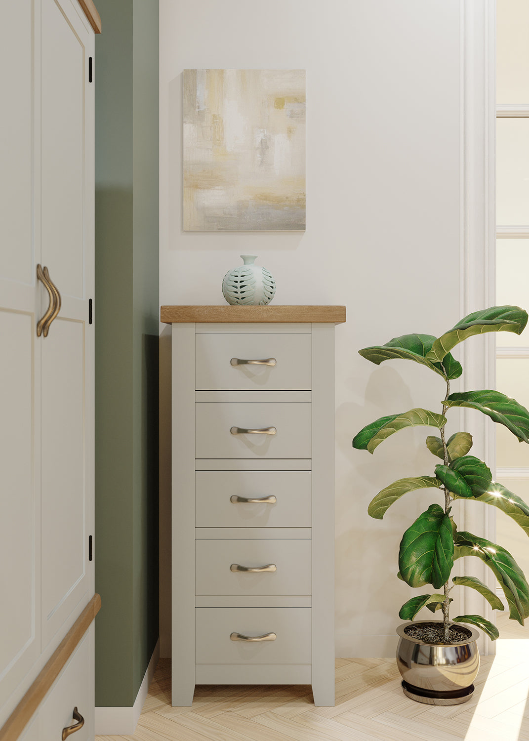 5 Drawer Tall Chest (WPT002 - MOON GREY)