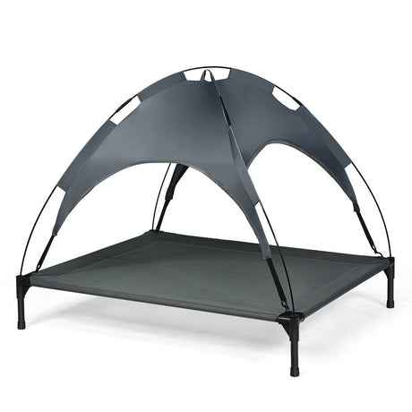 Elevated Pet Cot with Detachable Canopy Shade & Sturdy Steel Frame-XL
