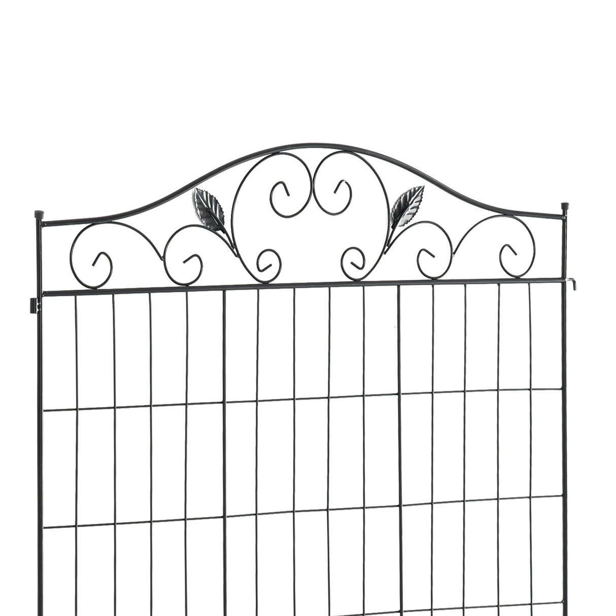 Outsunny Set of 2 Decorative Garden Fence, 8 Panels Metal Picket Fence, Versatile Shapes for Patio Lawn, 365cm x 112cm, Black