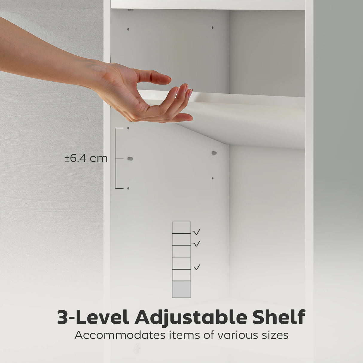 HOMCOM 6-Tier 156 cm Tall Bookcase - White