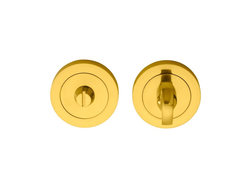 TURN & RELEASE ON CONCEALED FIX ROUND ROSE (4.9 X 67MM SPINDLE) - POLISHED BRASS - 51MM - SET