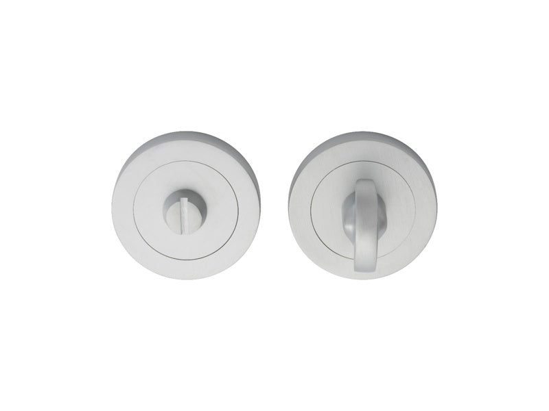 TURN & RELEASE ON CONCEALED FIX ROUND ROSE(4.9 X 65MM SPINDLE) - SATIN CHROME - 51MM - SET