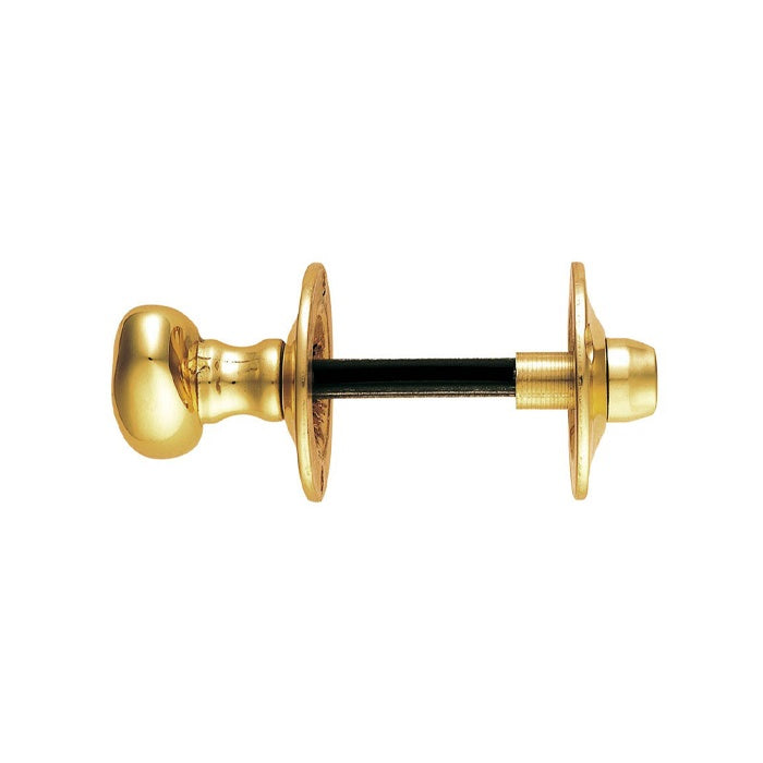 TURN & RELEASE TO SUIT BATHROOM LOCK / OVAL TURN - POLISHED BRASS - 32MM - SET