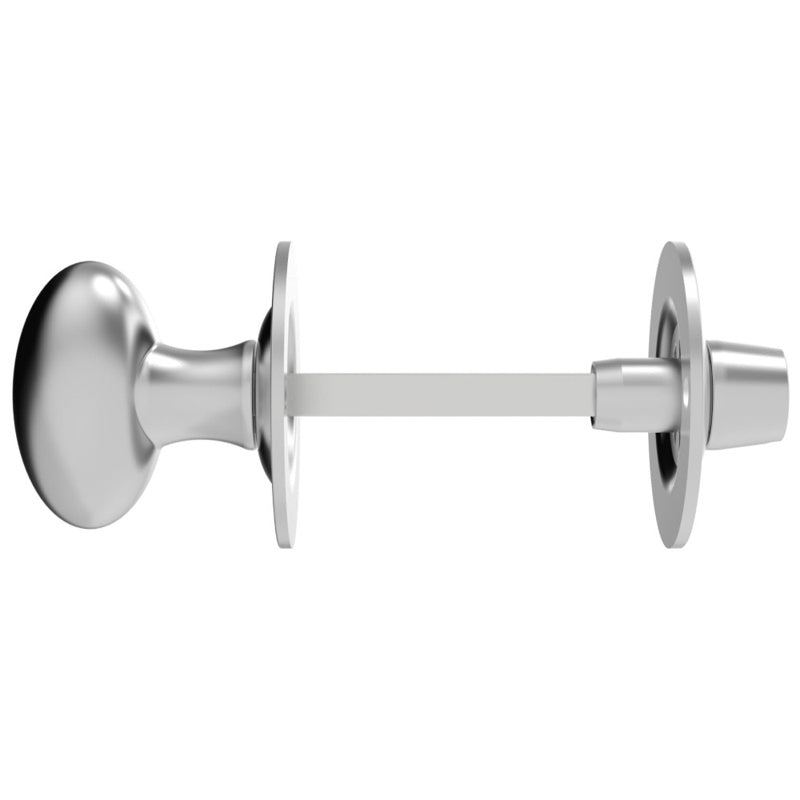TURN & RELEASE TO SUIT BATHROOM LOCK / OVAL TURN - SATIN CHROME - 32MM - SET