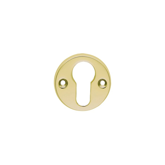 ESCUTCHEON - EURO PROFILE ON FACE FIX ROUND ROSE - POLISHED BRASS - 45MM - EACH