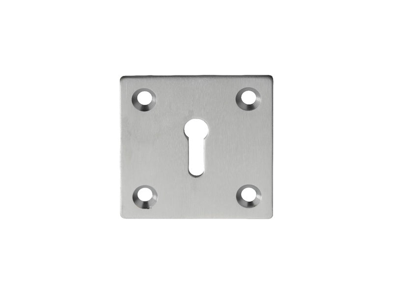 VICTORIAN LOCK PROFILE SQUARE ESCUTCHEON FACE FIX - SATIN CHROME - 51MM - EACH