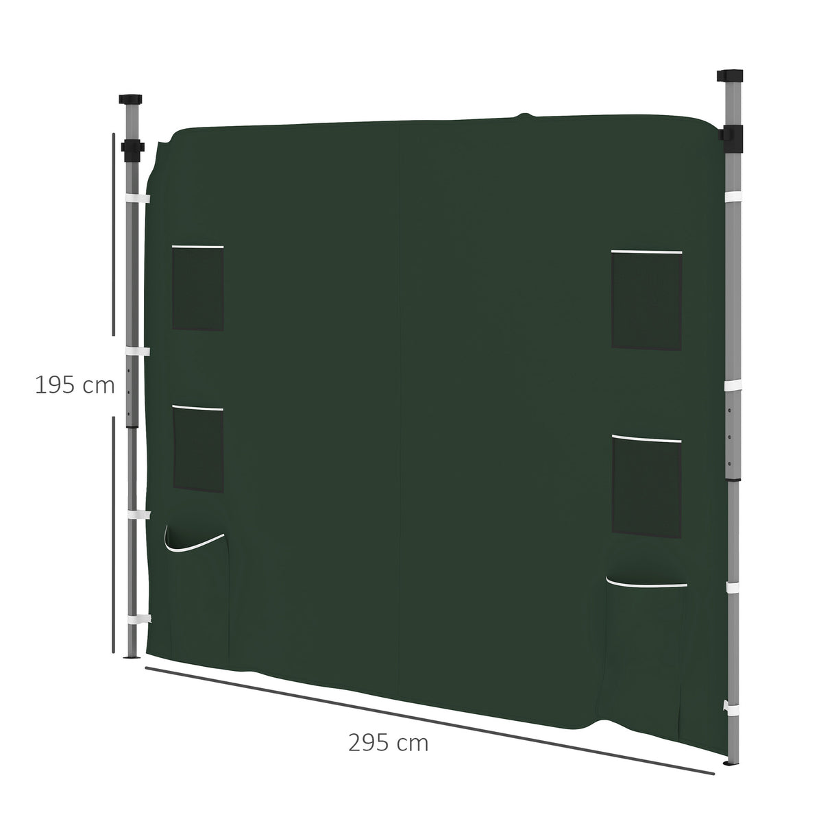 Outsunny 195 x 295cm Replacement Gazebo Sidewall - Green