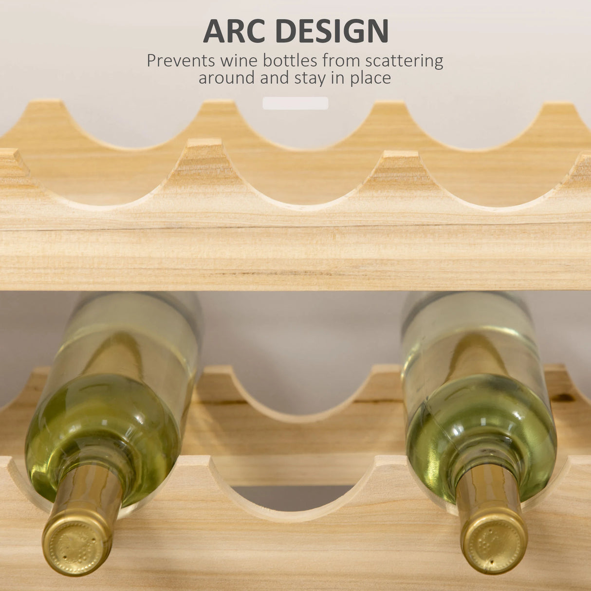 HOMCOM Six-Tier, 72 Bottle Wooden Wine Rack Set of 2 - Natural