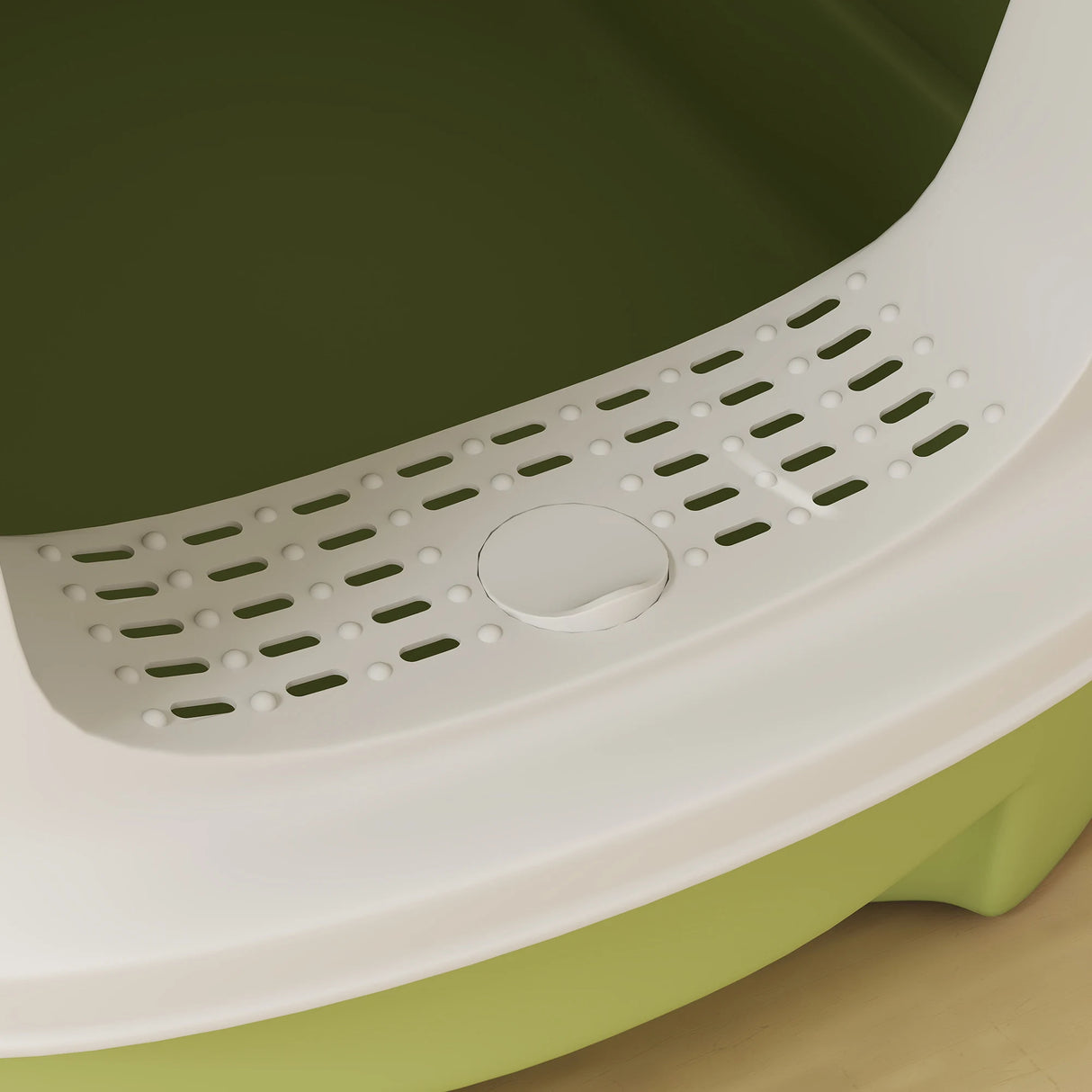 PawHut Cat Litter Box with Lid, Scoop, Deodorisation Bags, Top Entry, Green