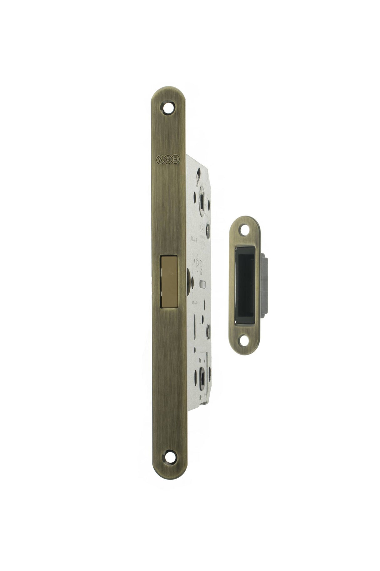AGB Polaris 2XT Magnetic Bathroom Lock 50mm backset - Antique Brass - Each