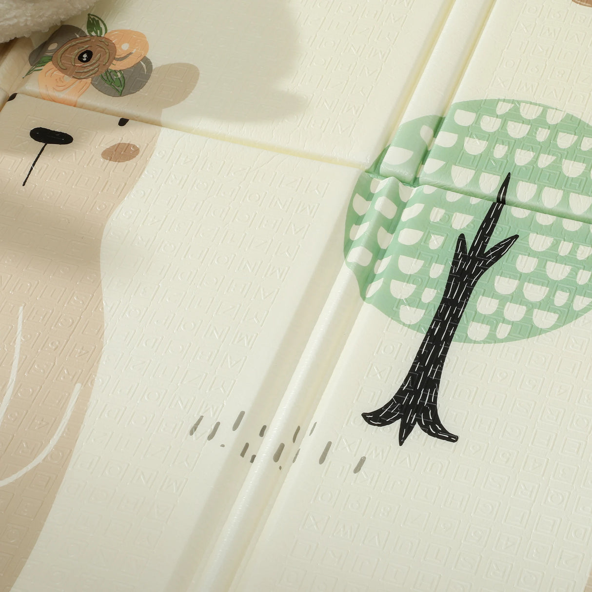 AIYAPLAY Animal-Themed Baby Plat Mat Double Sided, Foldable, Water-Resistant for Outdoor/Indoor, 177 x 146 x 1.5cm