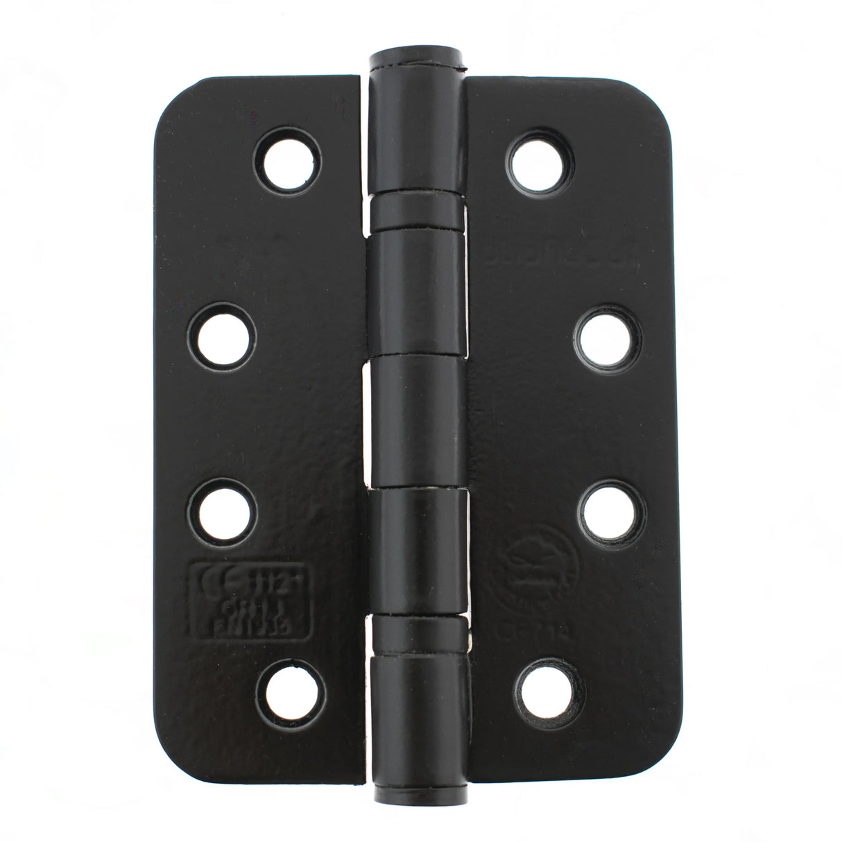 Atlantic Radius Corner Ball Bearing Hinges 4" X 3" X 3mm - Matt Black - Pair