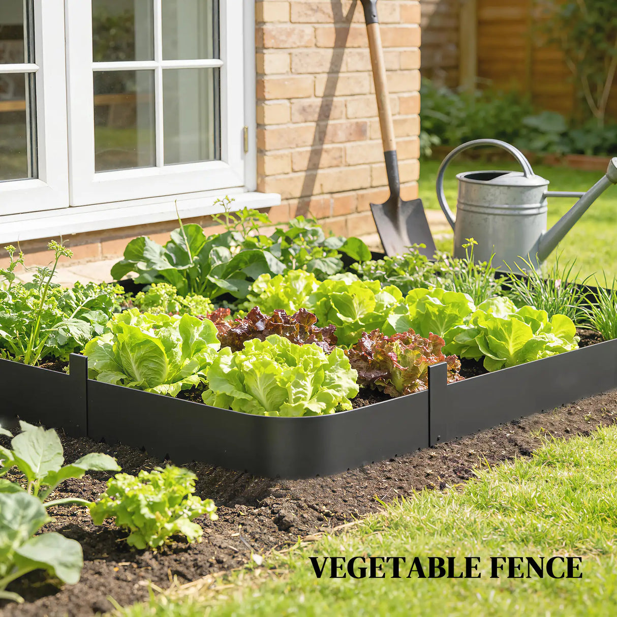 Outsunny 5pcs Garden Fence, Metal Picket Fence Panels, 115x20cm, Black