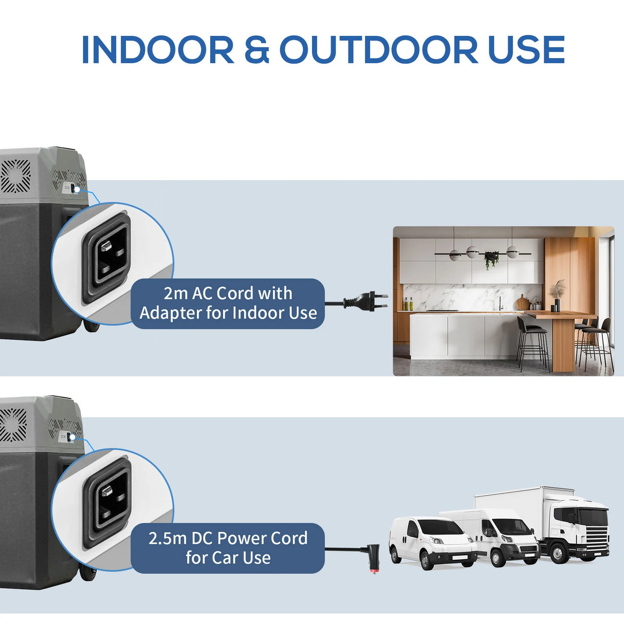 HOMCOM Car Refrigerator, Portable 12/24V 50 Litre Compressor Fridge Freezer, Electric Cooler Box for Camping, Travel, Picnic, Down to -20