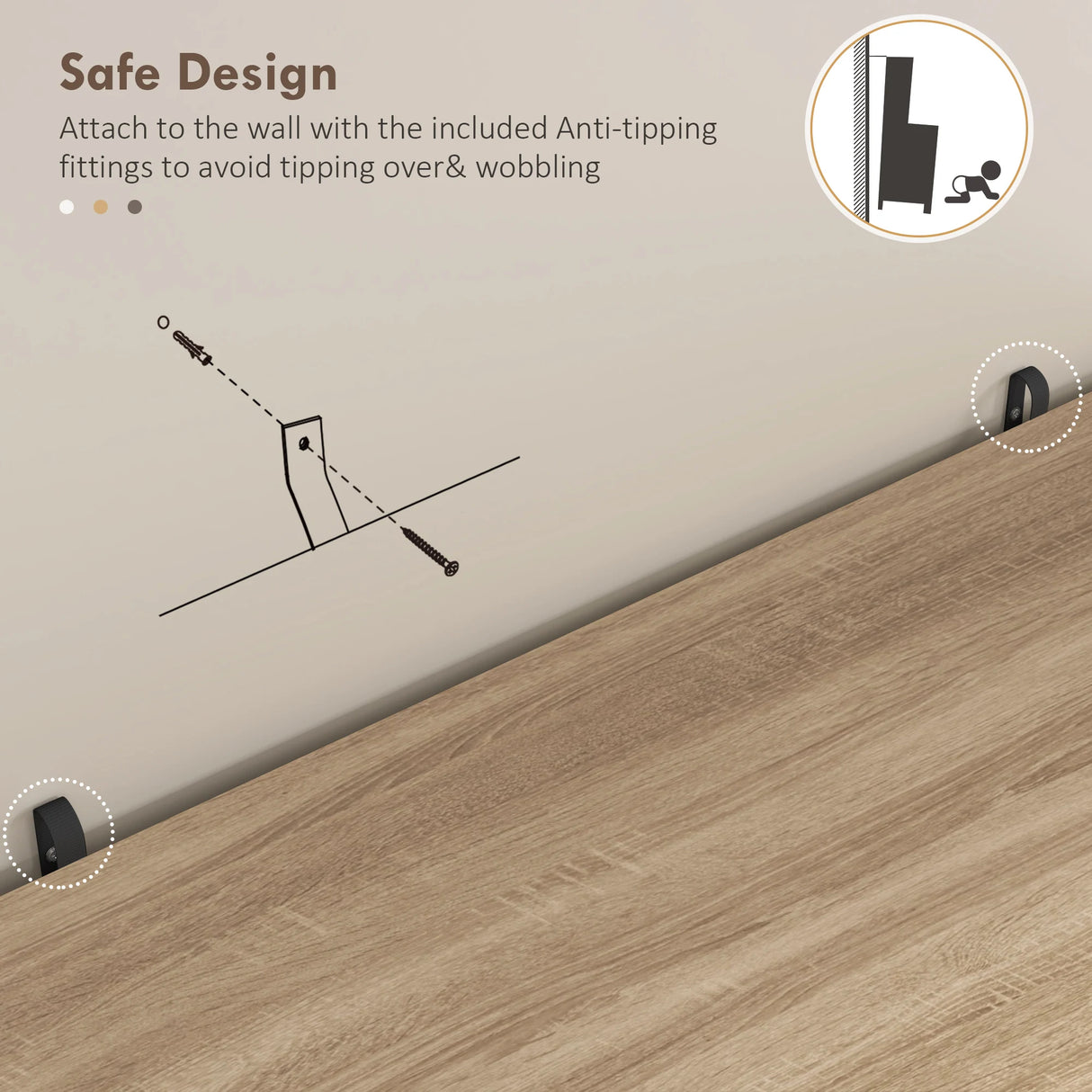 HOMCOM 172cm Kitchen Cupboard, Freestanding Storage Cabinet with Doors and Shelves, Modern 2-Door Kitchen Pantry Cupboard for Dining Room, White