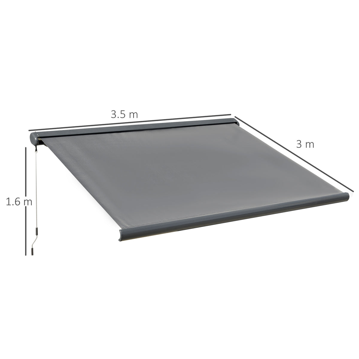Outsunny Cassette Electric Manual Awning Door Window Retractable Canopy w/ R/C