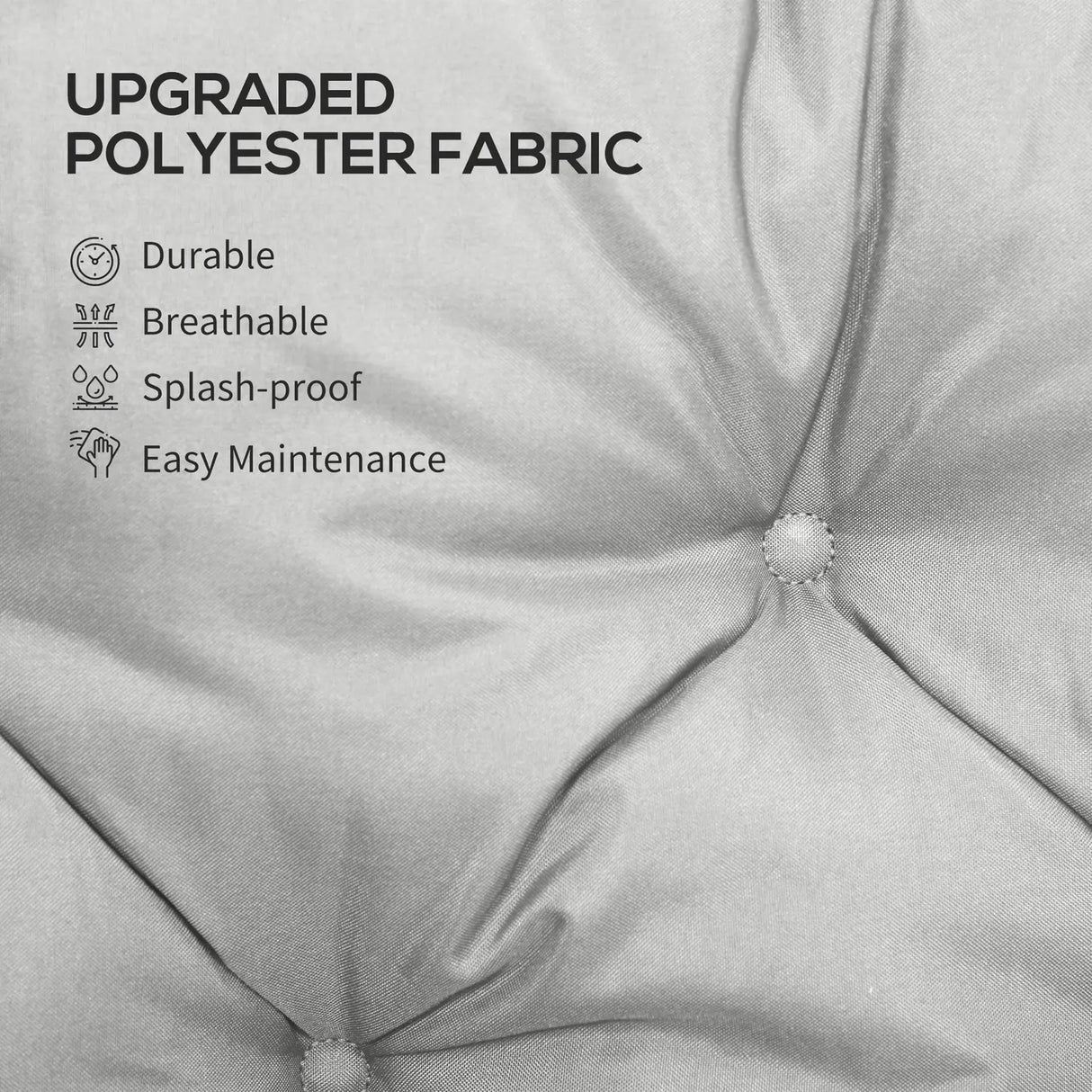 Outsunny Three-Seater Bench Cushion - Light Grey