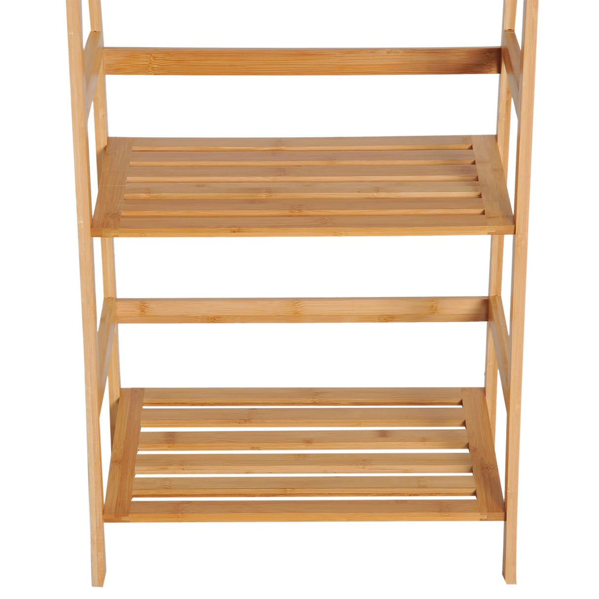 HOMCOM Bamboo Ladder Shelf, 4-Tier Bookshelf, Freestanding Bookcase for Living Room, Study, Bedroom, Home Office, 48 x 31.5 x 120cm, Natural Wood Effect