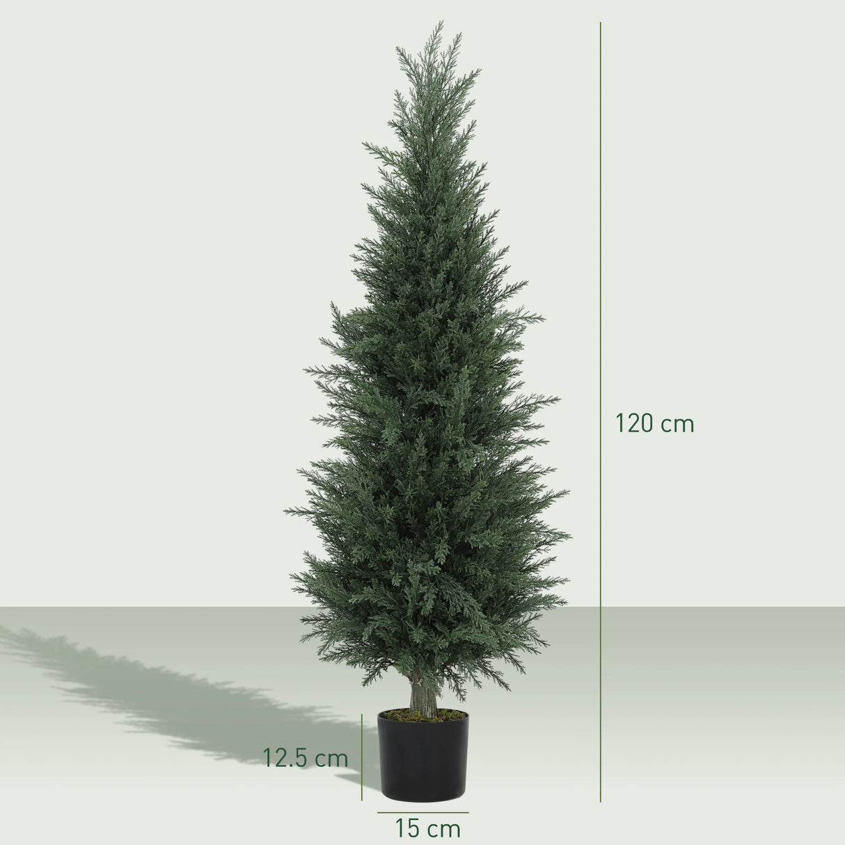 HOMCOM Set of Two Artificial Cypress Trees - Green