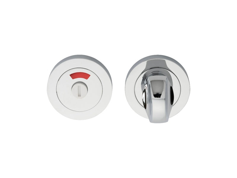 TURN & RELEASE WITH INDICATOR ON CONCEALED FIX ROUND ROSE (4.9 X 67MM SPINDLE) - POLISHED CHROME - 51MM - SET