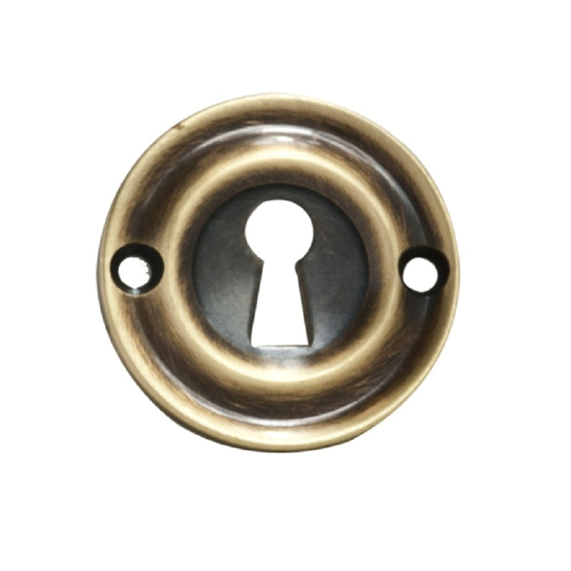 VICTORIAN ESCUTCHEON LOCK PROFILE ROUND FACE FIX - FLORENTINE BRONZE - 42MM - EACH