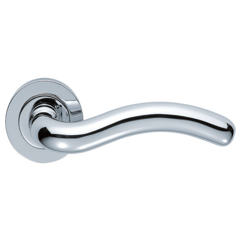 SQUIGGLE LEVER ON CONCEALED FIX ROUND ROSE CRO (POLISHED CHROME) - POLISHED CHROME - 51MM - PAIR