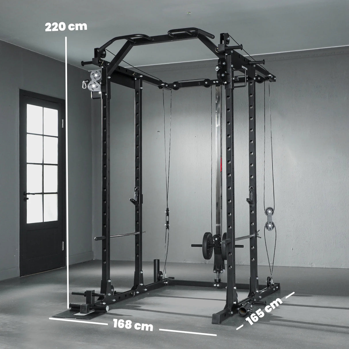 SPORTNOW Cable Crossover Machine, with Lat-Pull Down System