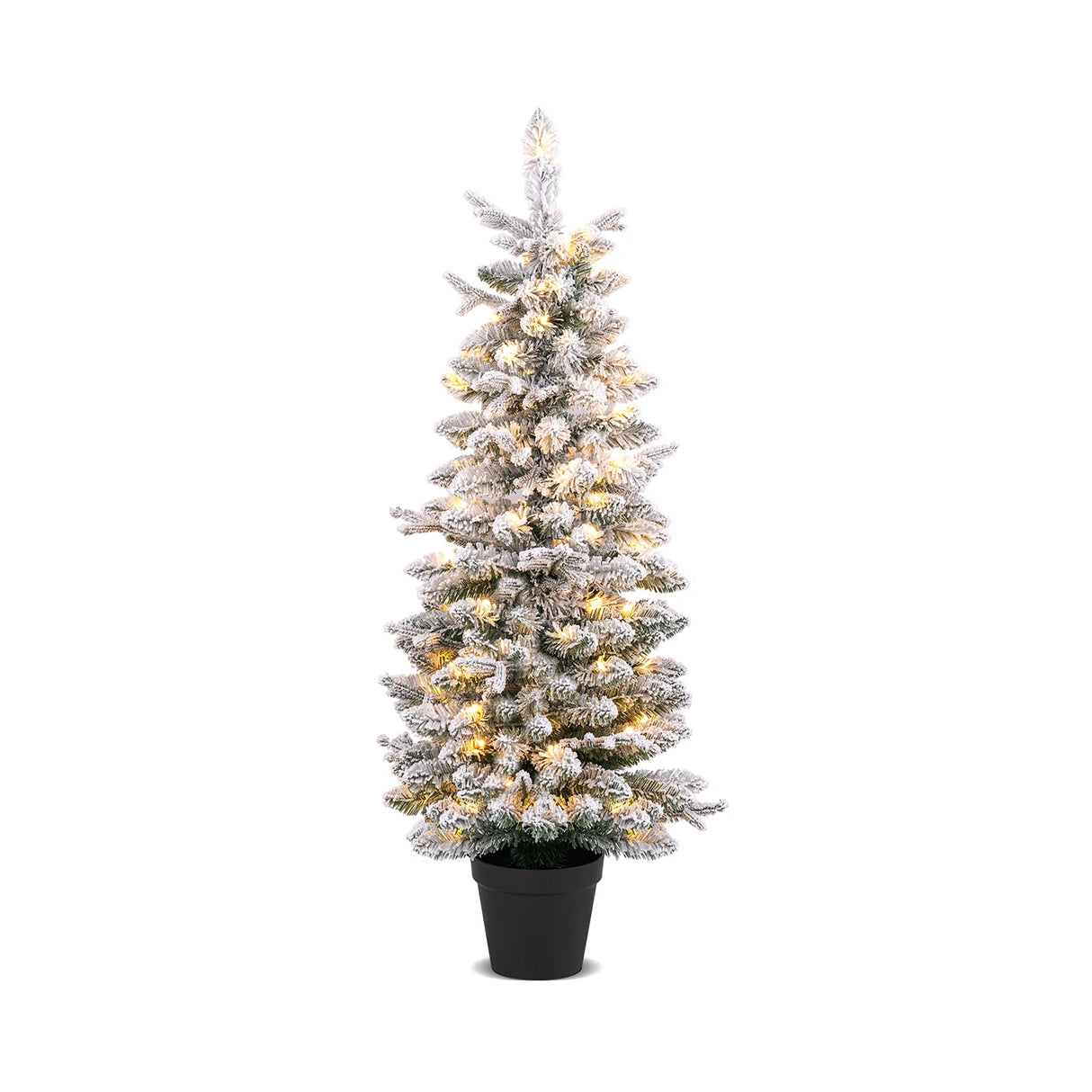 Artificial Pre-lit Christmas Tree Snow Flocked Xmas Tree-1.2M