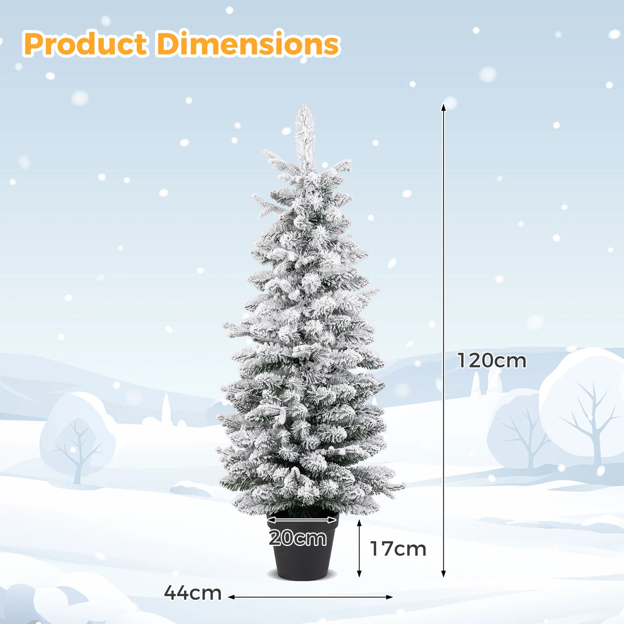 Artificial Pre-lit Christmas Tree Snow Flocked Xmas Tree-1.2M