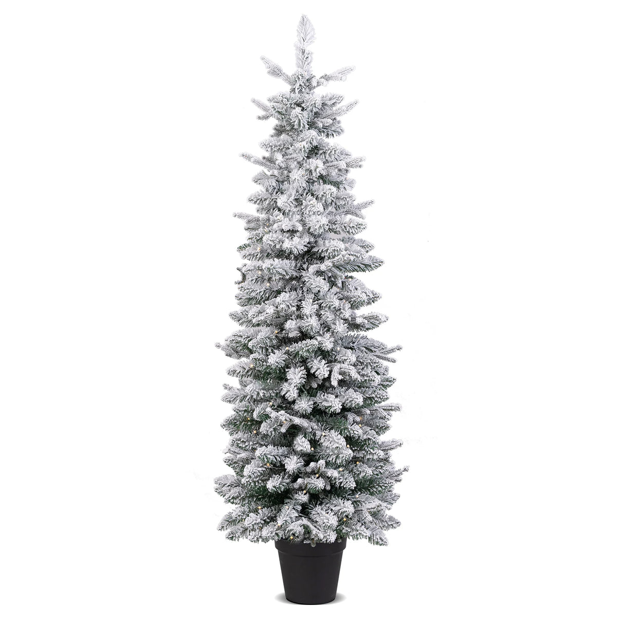 Artificial Pre-lit Christmas Tree Snow Flocked Xmas Tree-1.5M